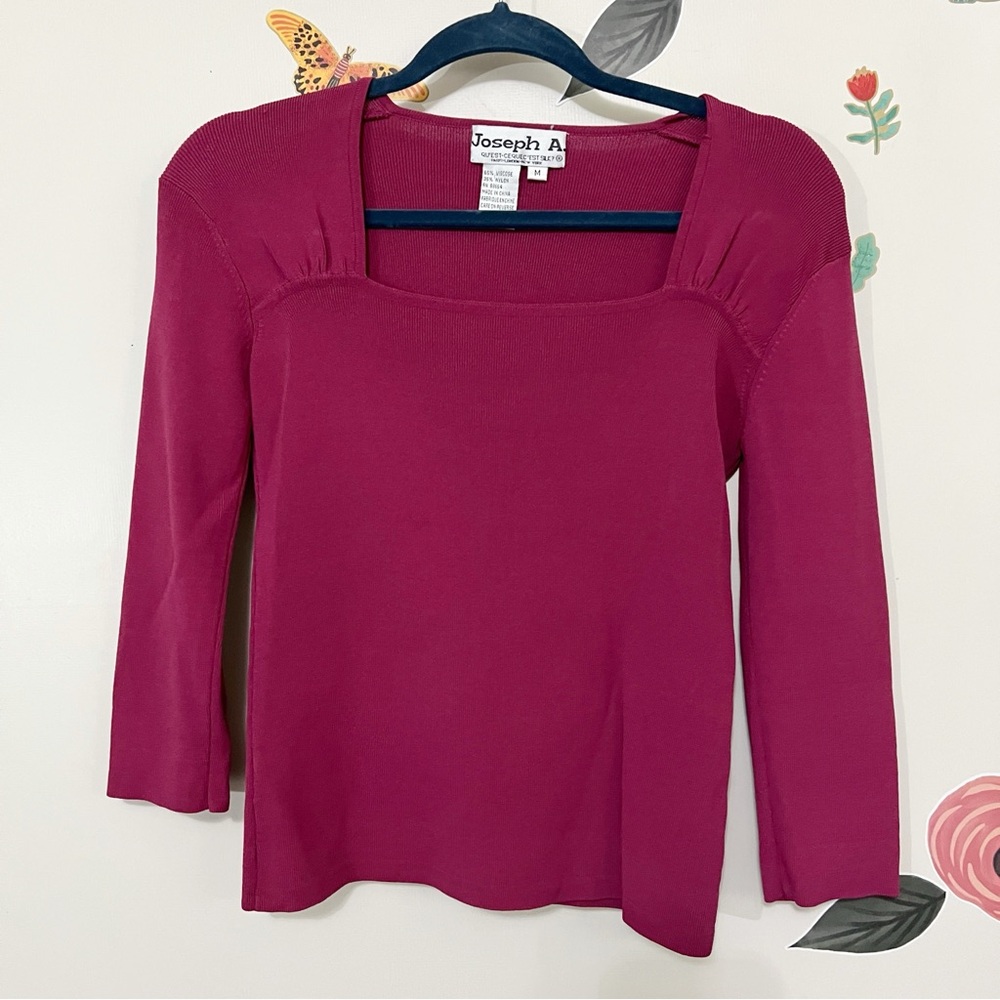 Joseph A Women's Pink Square Neck Top M